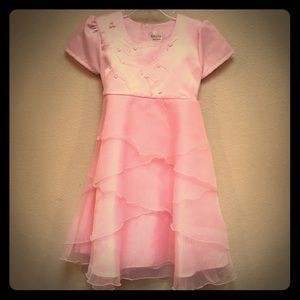 NWOT Ultra Girl Pink Satin Party Dress, Size 5